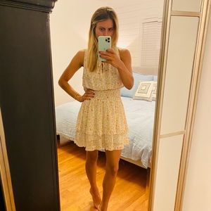 Pookie & Sebastian Smocked Waist Ruffled Dress